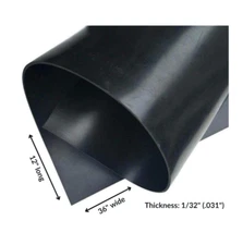 Neoprene Rubber Sheet Solid 1/32 Thick x 36" Wide x 12" Long 60A Duro Black