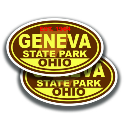 GENEVA STATE PARK Stickers 2 Decals Ohio Bogo Car Window RV