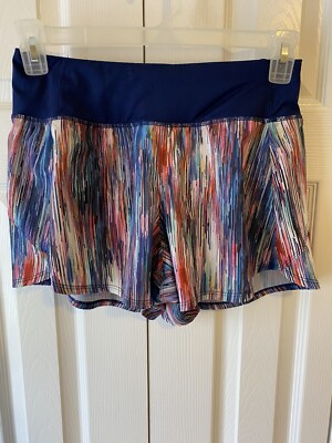 Zelos Size Small Athletic Running Shorts With Brief Colorful Stripes
