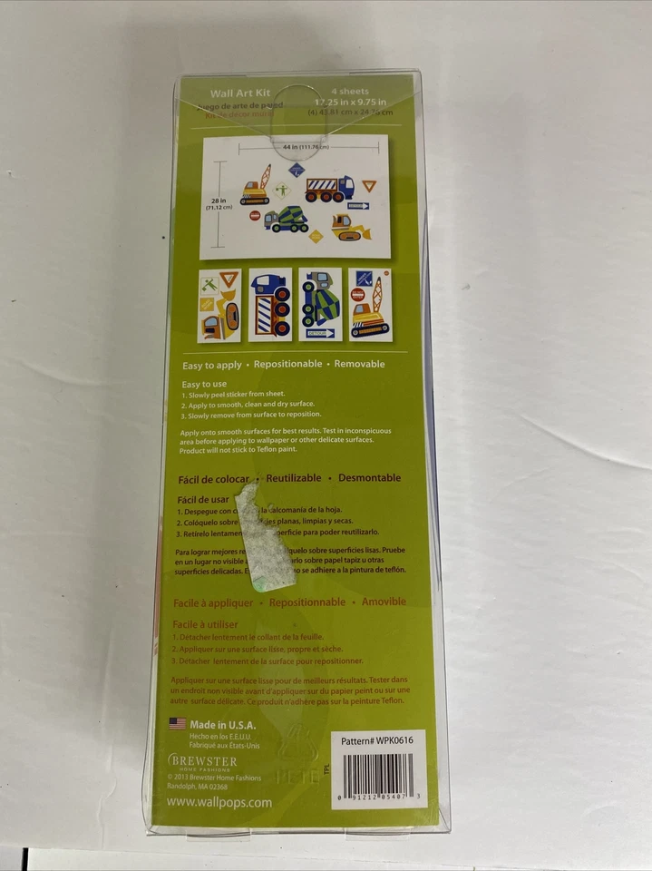 Wall Pops Construction Zone Decals - Preowned Excellent Condition  Wall Art Kit - Image 2 of 4
