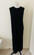 H&M Women Maxi Dress M Black Sleeveless Stretch Basic Casual Summer Gothic