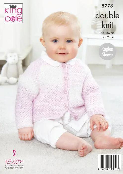 King Cole DK Knitting Pattern Round and V Neck Cardigans 5773