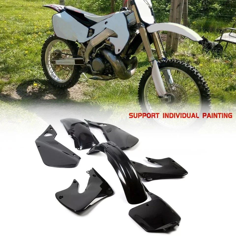 Black Plastic Kit For 1997 1998 1999 Honda CR125R CR250 CR250R Foto 3 de 4