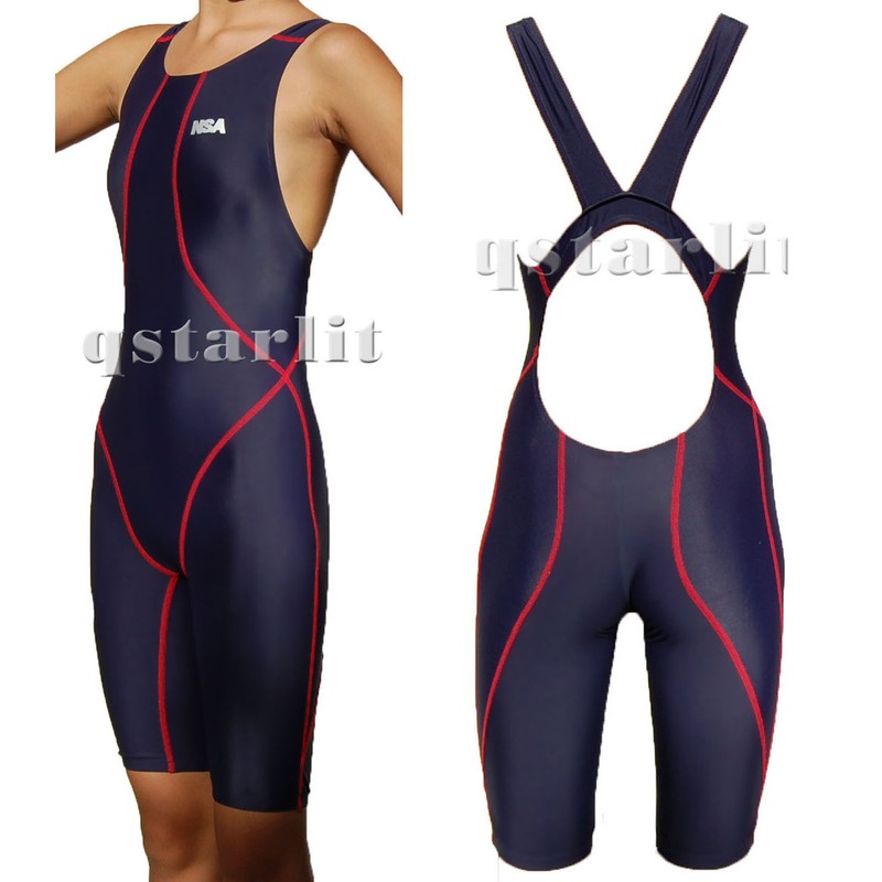 Girl's Racing Competition Open Back Kneeskin One Piece Swimsuit Size 26, XXS, 6