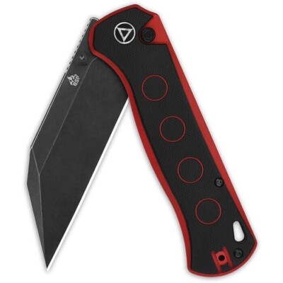 QS149A2 QSP Swordfish Black/Red 14C28N Wharncliffe Black Blade G10 Handles IKBS