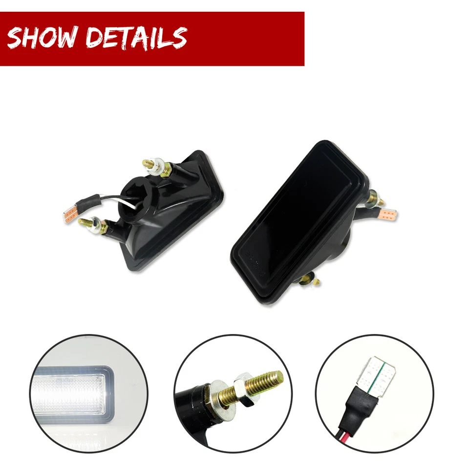 Luzes indicadoras laterais de LED brancas dianteiras de fumaça Camaro Impala Nova Corvette 1968-69 - Imagem 2 de 4