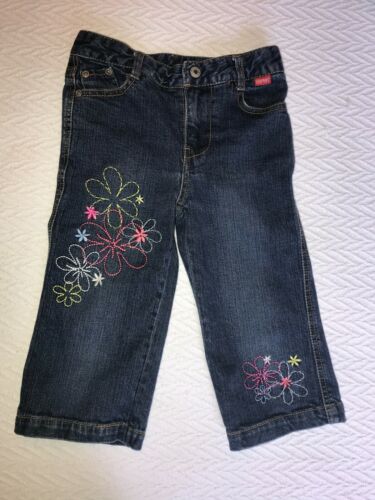 Pantalones de mezclilla ajustables con flores bordadas ESPRIT para niños  niña talla 5 | eBay