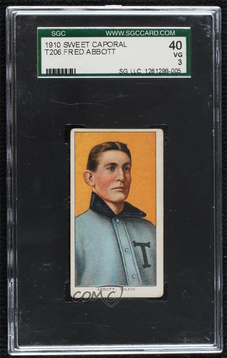 1909-11 T206 Sweet Caporal 350 Factory No 30 Back Fred Abbott SGC 40 sq1