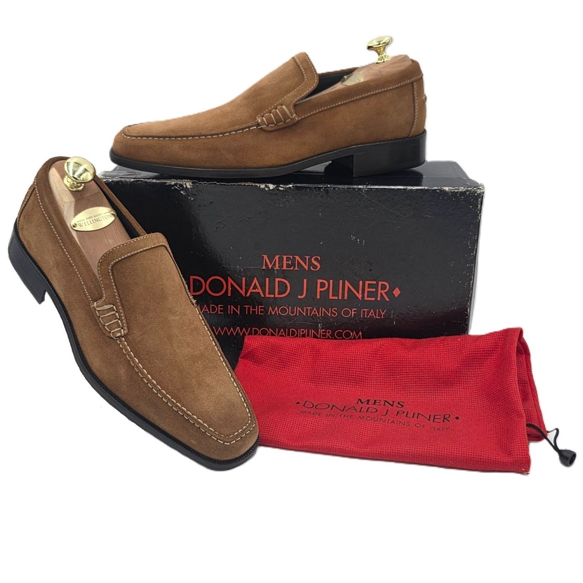 NEW Donald J. Pliner Italy Camel Tan Sport Suede Loafers  display picture 3