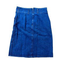 Vintage 1980's Chic Denim Belted Skirt Size 36 Waist True Size
