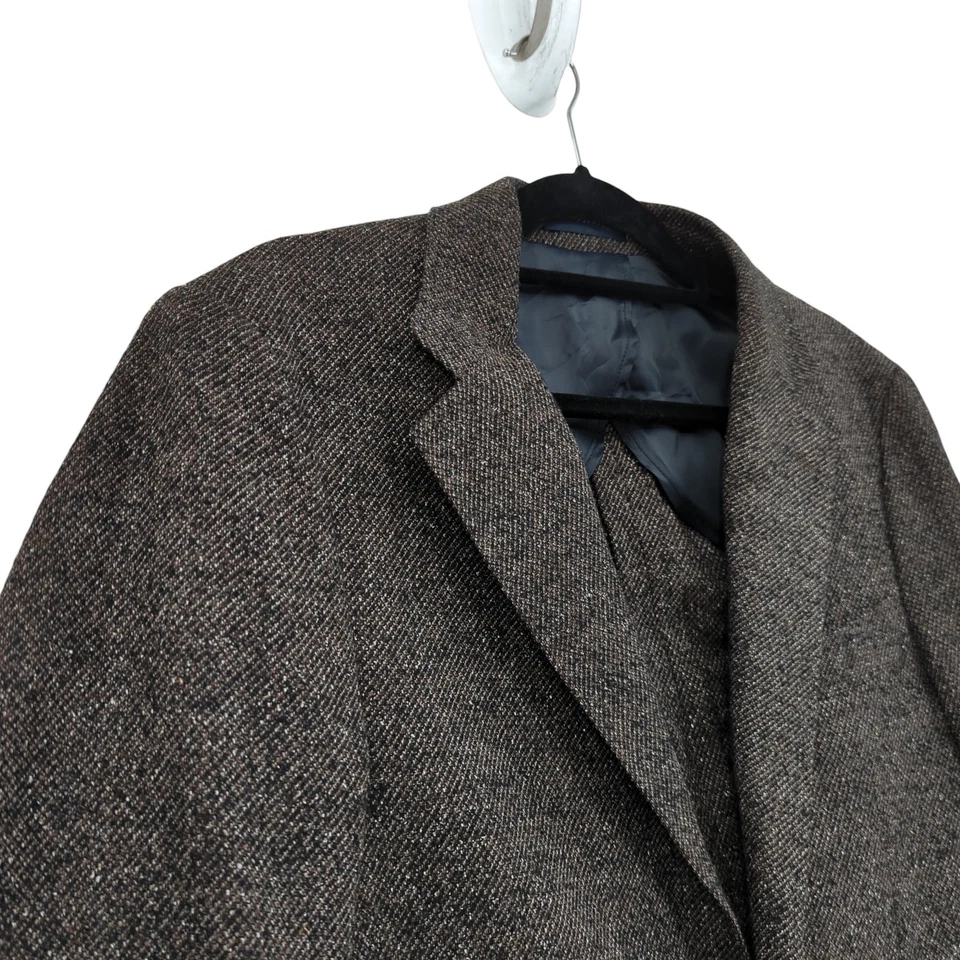 Spier MacKay Hombres 42 Zignone Abrigo Deportivo Ajustado Blazer Chaqueta Marrón Tweed Lana Seda Foto 3 de 4