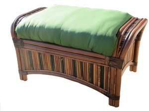 Detailed Handmade Wicker Ottoman for your Seaside Retreat