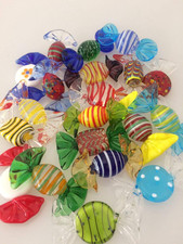 20Pcs Glass Candy Vintage Murano Glass Sweets Wedding Birthday Halloween Christm