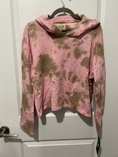 CHASOR Sweatshirt Large Tie-dye Cropped Pullover Hoodie Pink - New With Tags