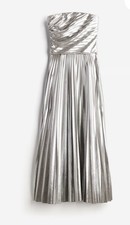 H&M  Pleated Bandeau Dress Silver