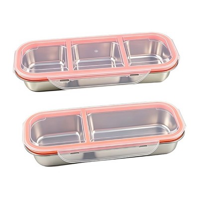 304 Stainless Steel Container For Home And Travel Snacks Box With Dividers
