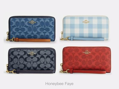 NWT Coach Long Zip Around Wallet Signature denim CH369/CDE93/CW778