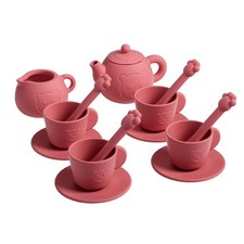 Tea Party Set Silicone Teapot Playset Pretend Play Tea Set