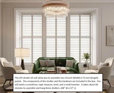 SwiftBuild DIY Interior Wood Window Shutter Kit, Kit 48" x 72" Easy Assembly