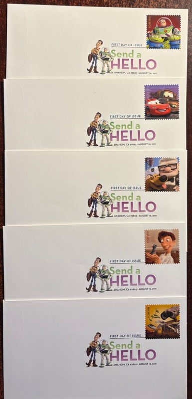 #4553-57 Send a Hello FDC on 5 envelopes w/USPS digital cancel