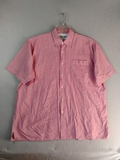 Wrangler Mens Shirt XL Red Check Short Sleeve Collared Cotton Casual Button Up
