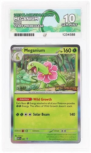ACE 10 - Meganium - 001 - Promo - Pokemon - Staff Prerelease Mega Evolution