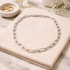 Paper Clip Necklace-Surgical Stainless Steel- Lobster Clasp- Select your length