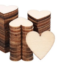 15mm Wooden Hearts, 50 Pack Unfinished Wood Hearts Blank Wooden Cutouts