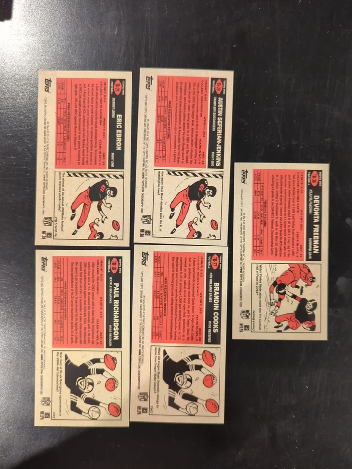 2014 Topps Chrome 1965 Tall Boy Brandin Cooks Erron Freeman Richardson Austin - Image 2 of 3