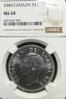 1949 CANADA SILVER DOLLAR - MS 64 #005