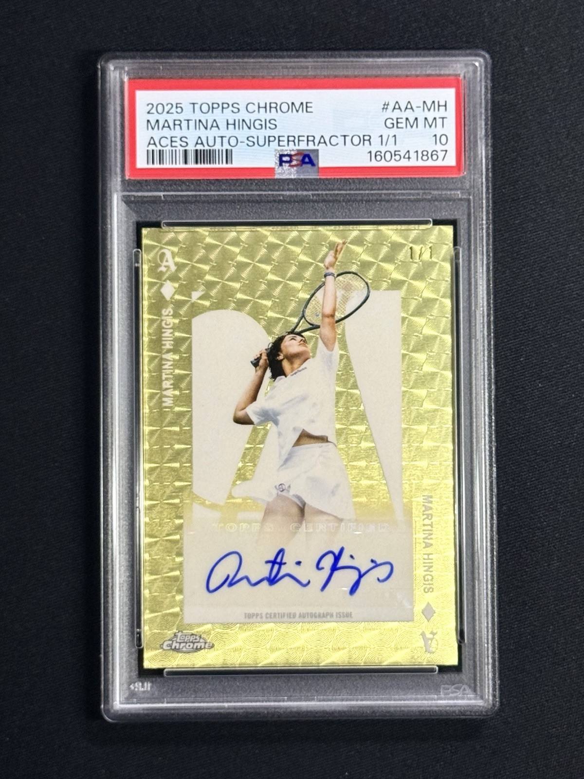 2025 Topps Chrome MARTINA HINGIS Aces Auto-Superfractor #1/1 PSA 10 [ONE OF ONE]