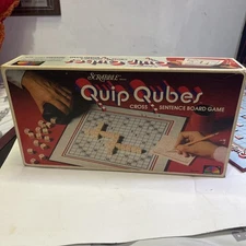 Scrabble Quip Qubes Cross Sentence Board Game Selchow & Righter 1981 complete