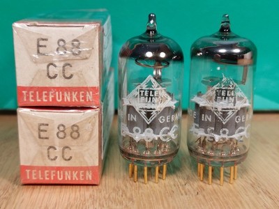 Pair of Telefunken E88CC 6922 NOS NIB Gold Pin SEALED Vacuum Tubes - 6% matched