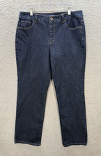 Bandolino Jeans Womens 14 Blue Denim Samantha Straight Stretch Preppy Casual