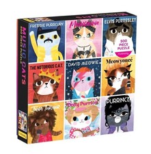 Mudpuppy 500 Piece Puzzle With Cats Music Cats Speed Puzzling
