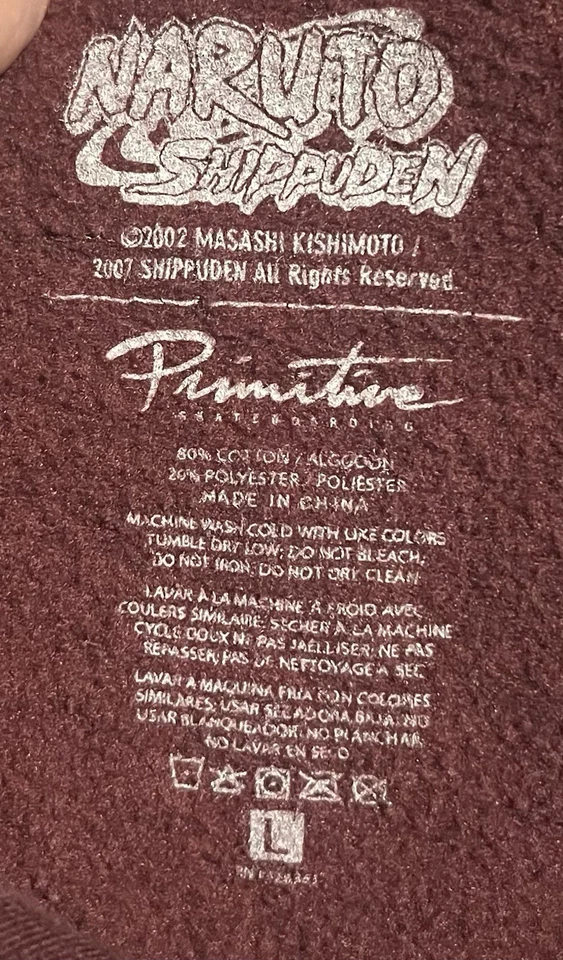 Primitive x Naruto Shippuden Hoodie Itachi Uchiha Akatsuki Red Cloud Graphic L - Image 4 of 4