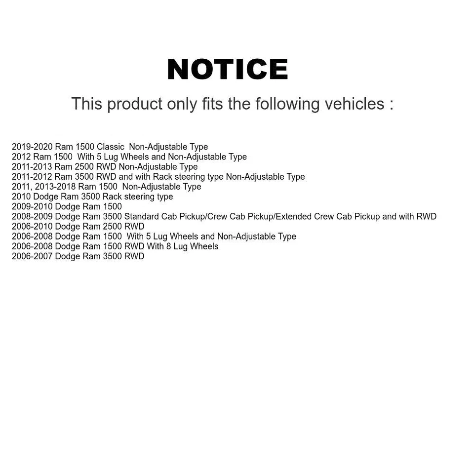 Kit de rótulas delanteras para Ram 1500 2500 Classic 3500 2011-2020 oeQQ recambio Foto 2 de 3