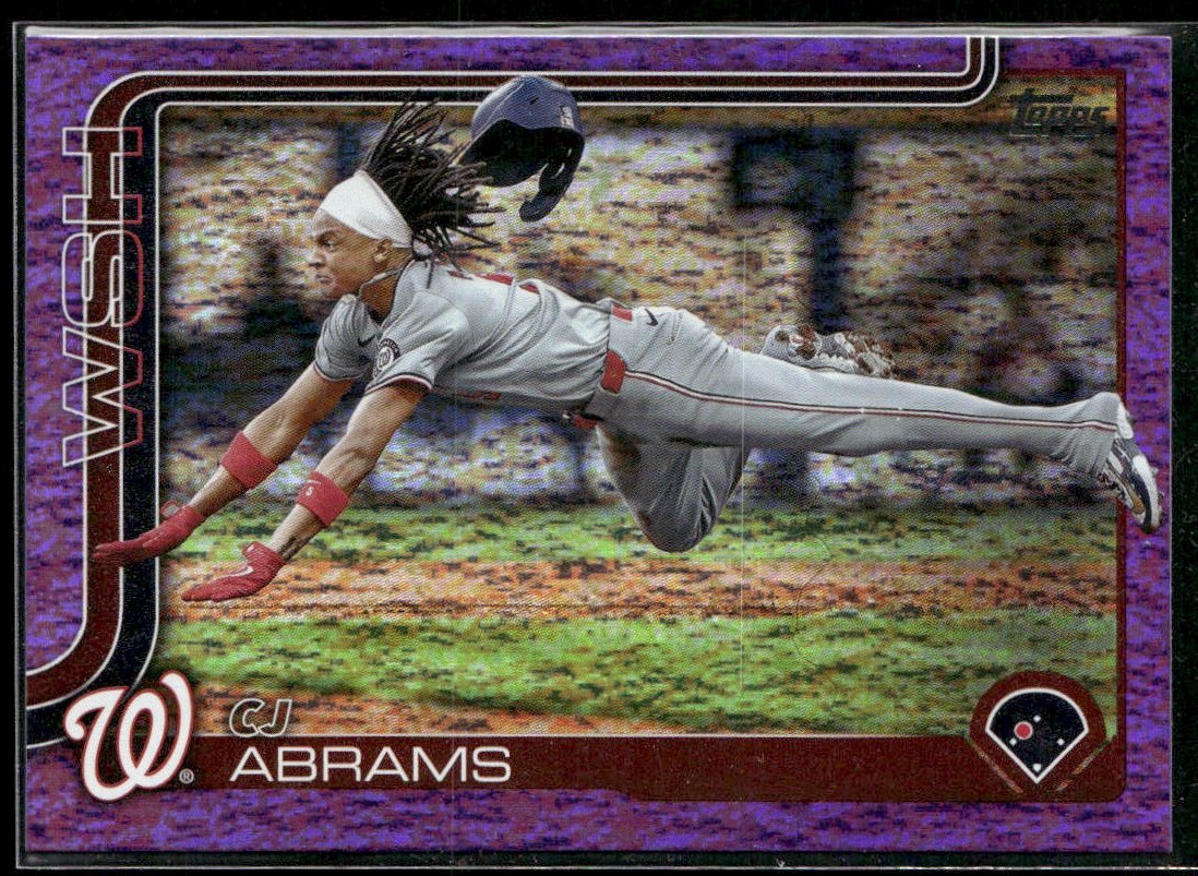 CJ Abrams Topps 2025 Topps #122 Purple Rainbow Foil SN #/250