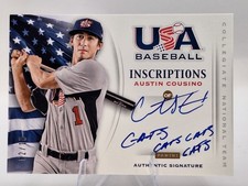 Austin Cousino 2013 Panini USA Baseball Inscription Auto /10 CATS CATS CATS CATS