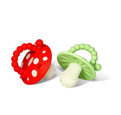 RaZbaby Soft Silicone Infant & Baby 3M+ Teether Toy  Massaging Bristles.