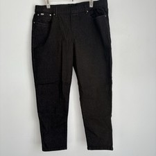 NEW DG2 By Diane Gilman HSN Petite Denim Faded Black Straight Leg Jeans Size XLP