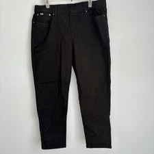 NEW DG2 By Diane Gilman HSN Petite Denim Faded Black Straight Leg Jeans Size XLP