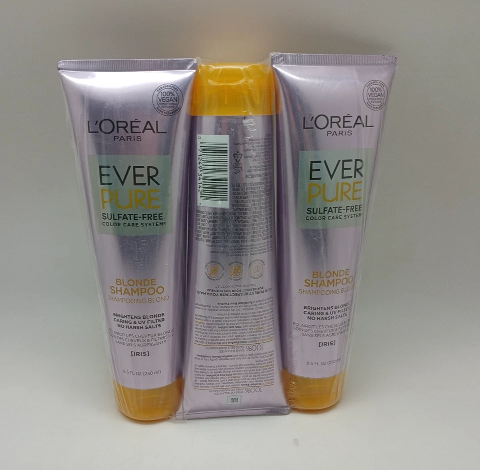 L'Oreal Paris EverPure Blonde Shampoo (3-Pack, 8.5 fl oz Each) - Sulfate-Free - Image 2 of 3