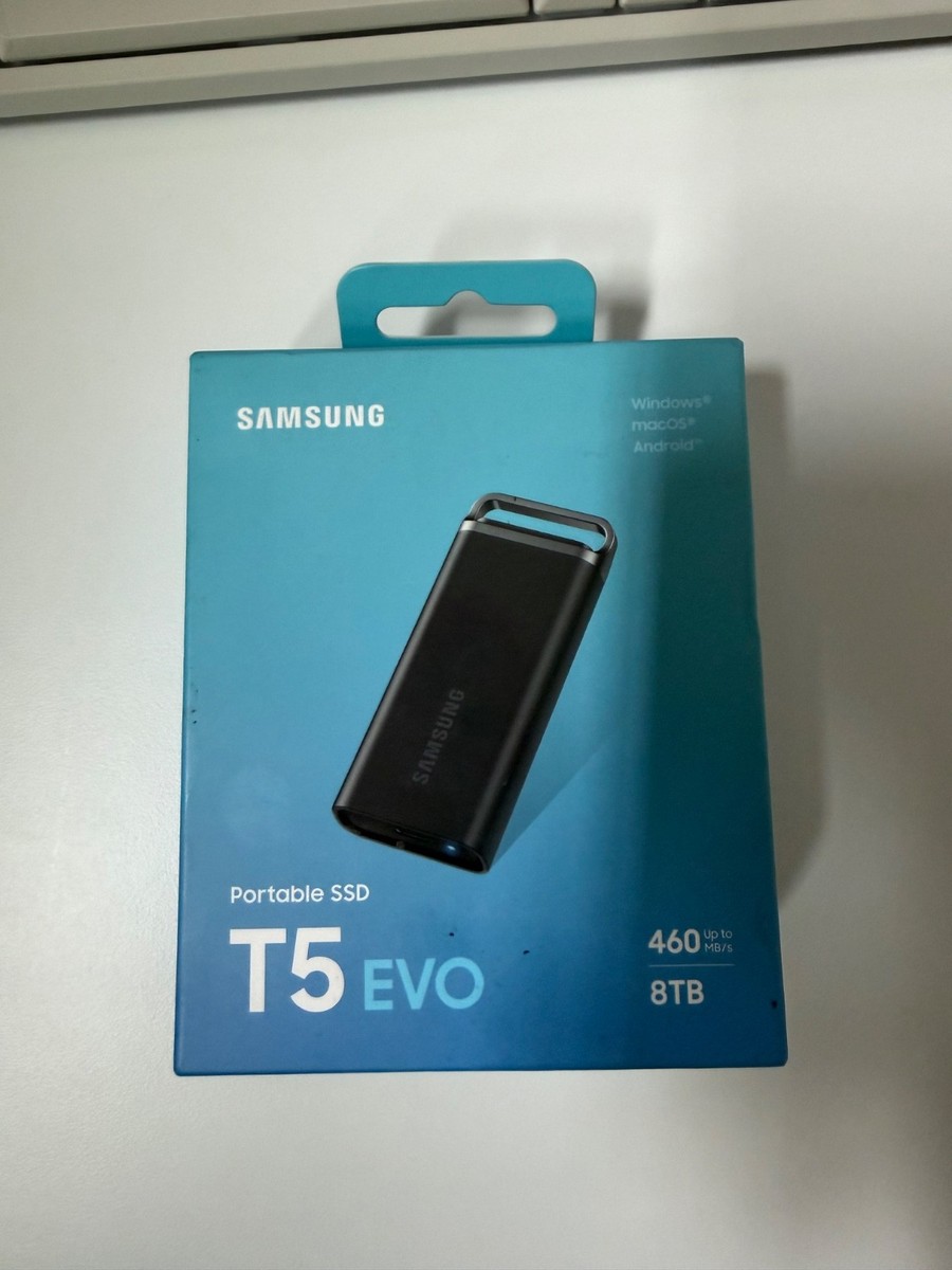 New Samsung T5 EVO 8TB Black USB 3.2 Gen 1 Portable External SSD