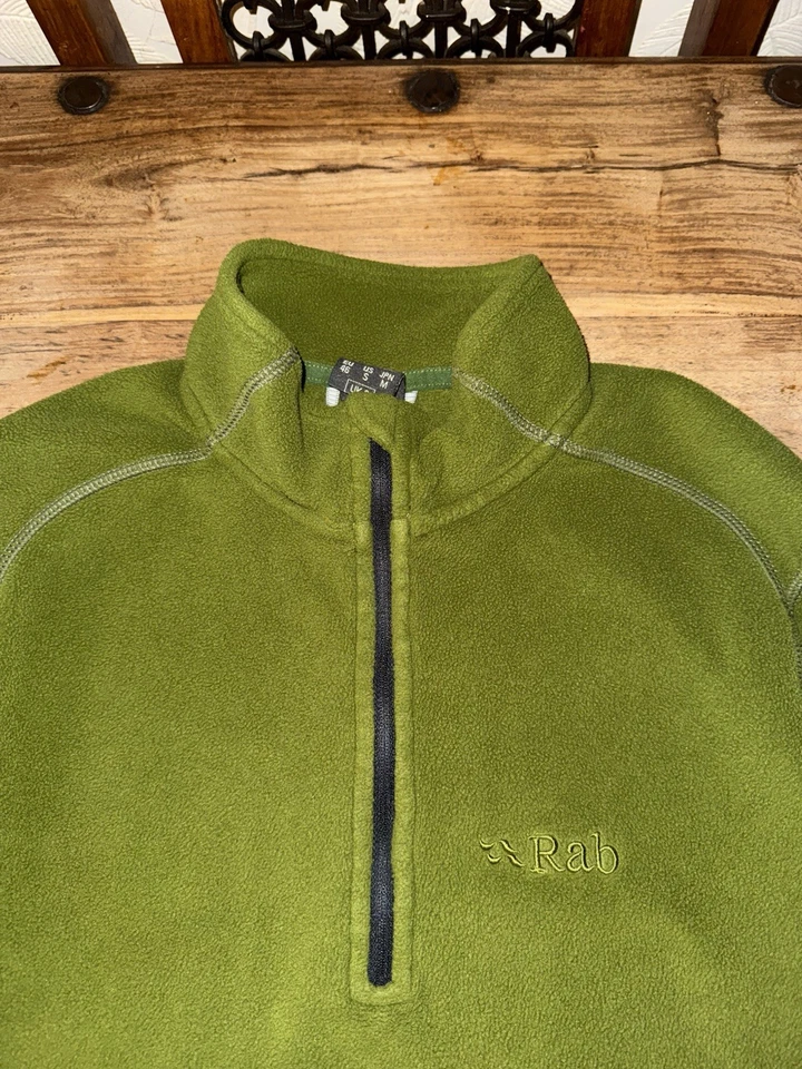 Rab Fleece Mens S Green Micro Pull On 1/2 Zip Sweater Outdoor Hiking Mid Layer - Image 3 of 4