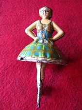 Antique 1930s Louis Marx Tin Litho Twinkle Toes Ballet Dancer Gryoscopic Girl
