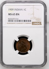 US 1 Indian Cent 1909 NGC MS65 BN UNC Philadelphia  Mint — photo 3