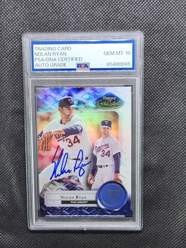 2022 Topps Gold Label Nolan Ryan Blue Ink On-Card Auto PSA 10