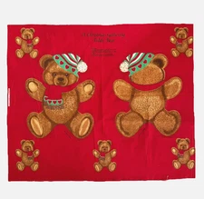 Wamsutta Teddy Bear Cut & Sew Panel w/Appliques  A Christmas Gathering Hallmark