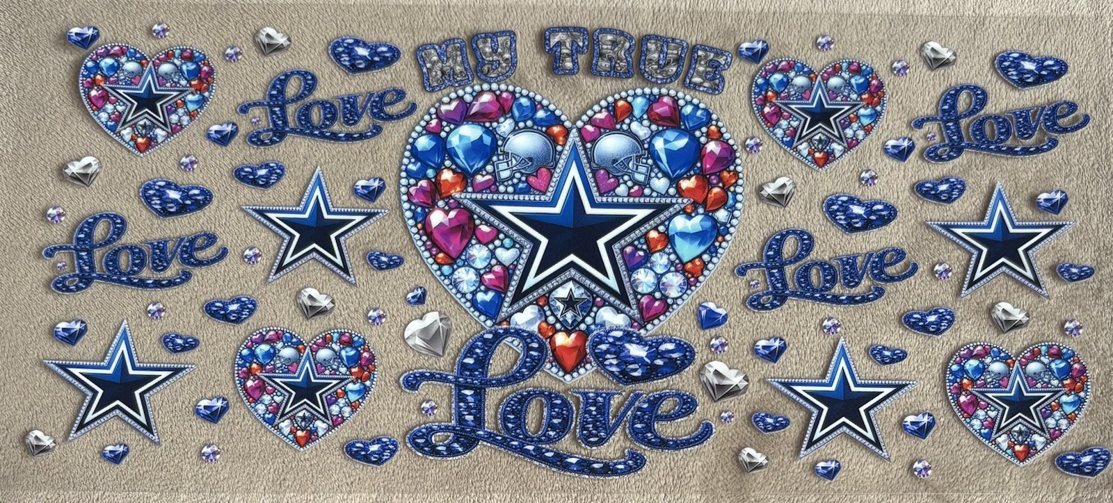 DALLAS Football Team UV DTF Transfer Sticker Cup Wrap DIY Cu